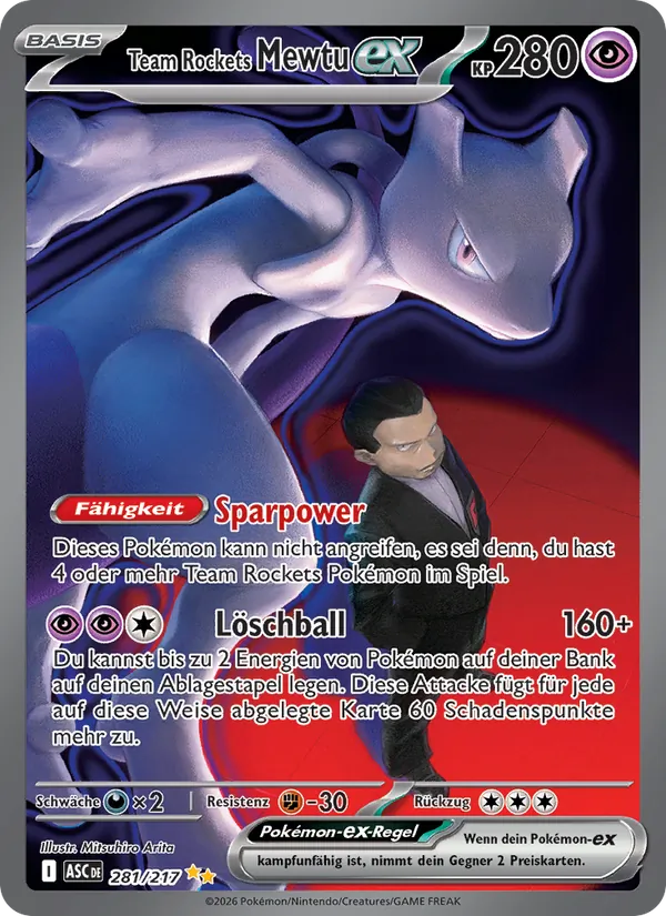Team Rockets Mewtu-ex 281/217