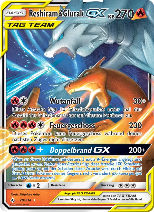 Reshiram & Glurak GX 20/214