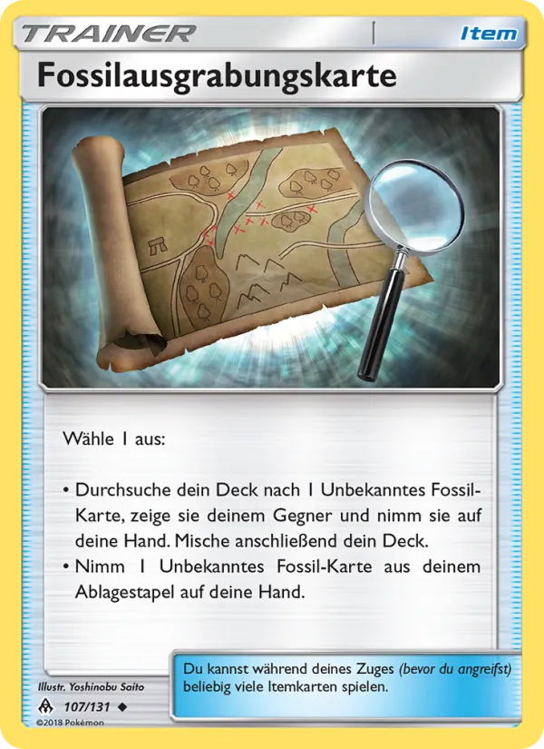 Fossilausgrabungskarte 107/131
