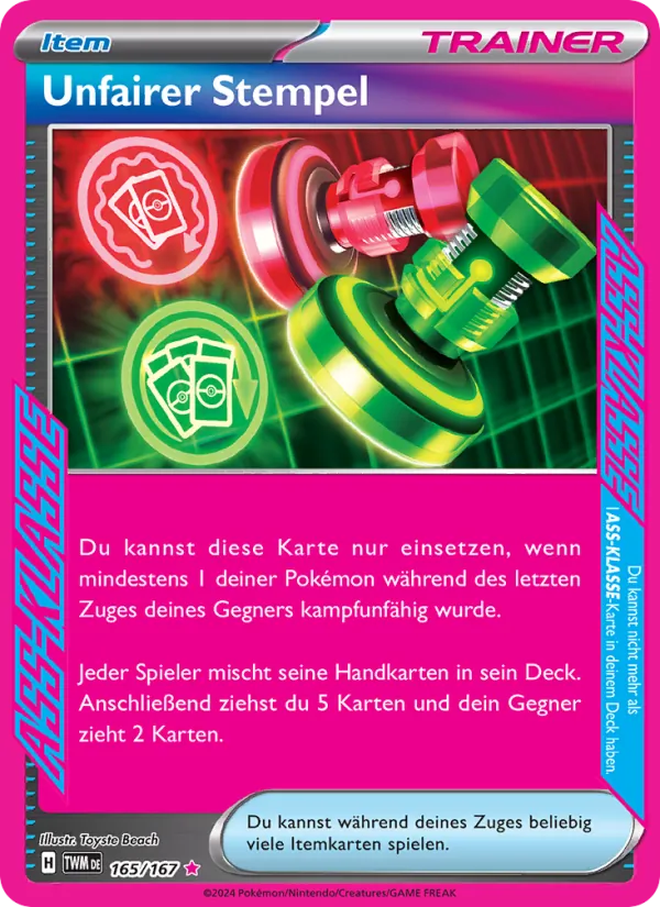 Unfairer Stempel 165/167