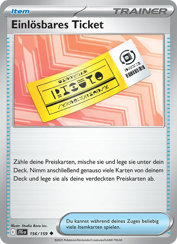Einlösbares Ticket 156/159
