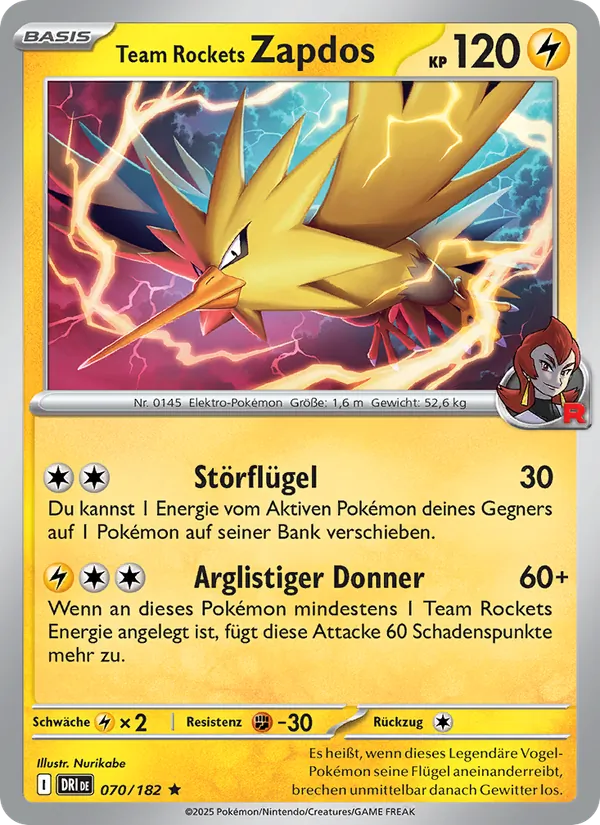 Team Rockets Zapdos 070/182