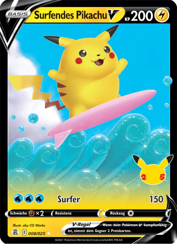 Surfendes Pikachu V 8/25