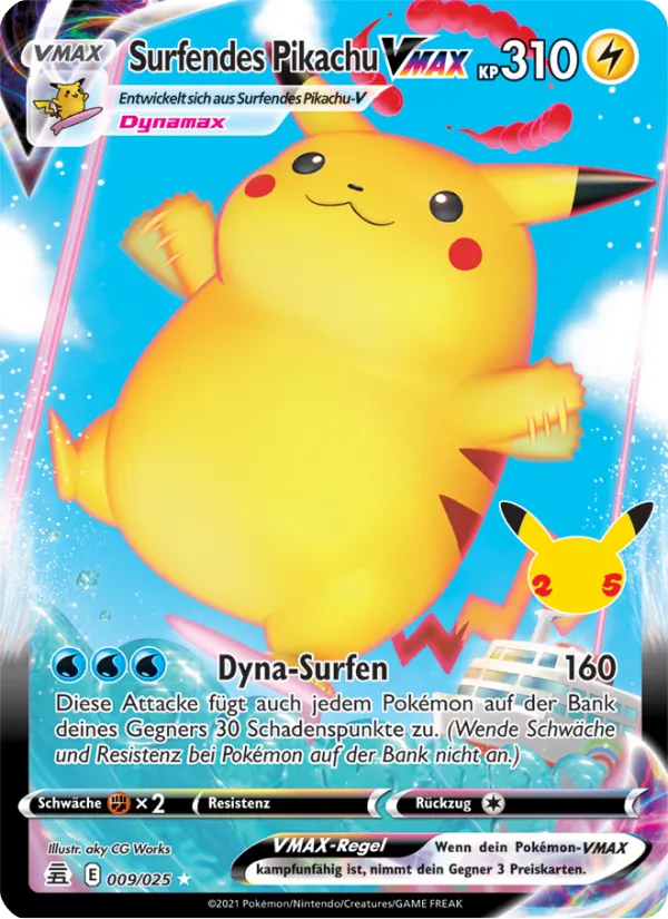 Surfendes Pikachu VMAX 9/25